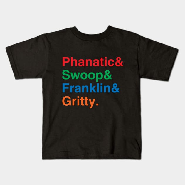 Philly Mascots List Kids T-Shirt by GloopTrekker